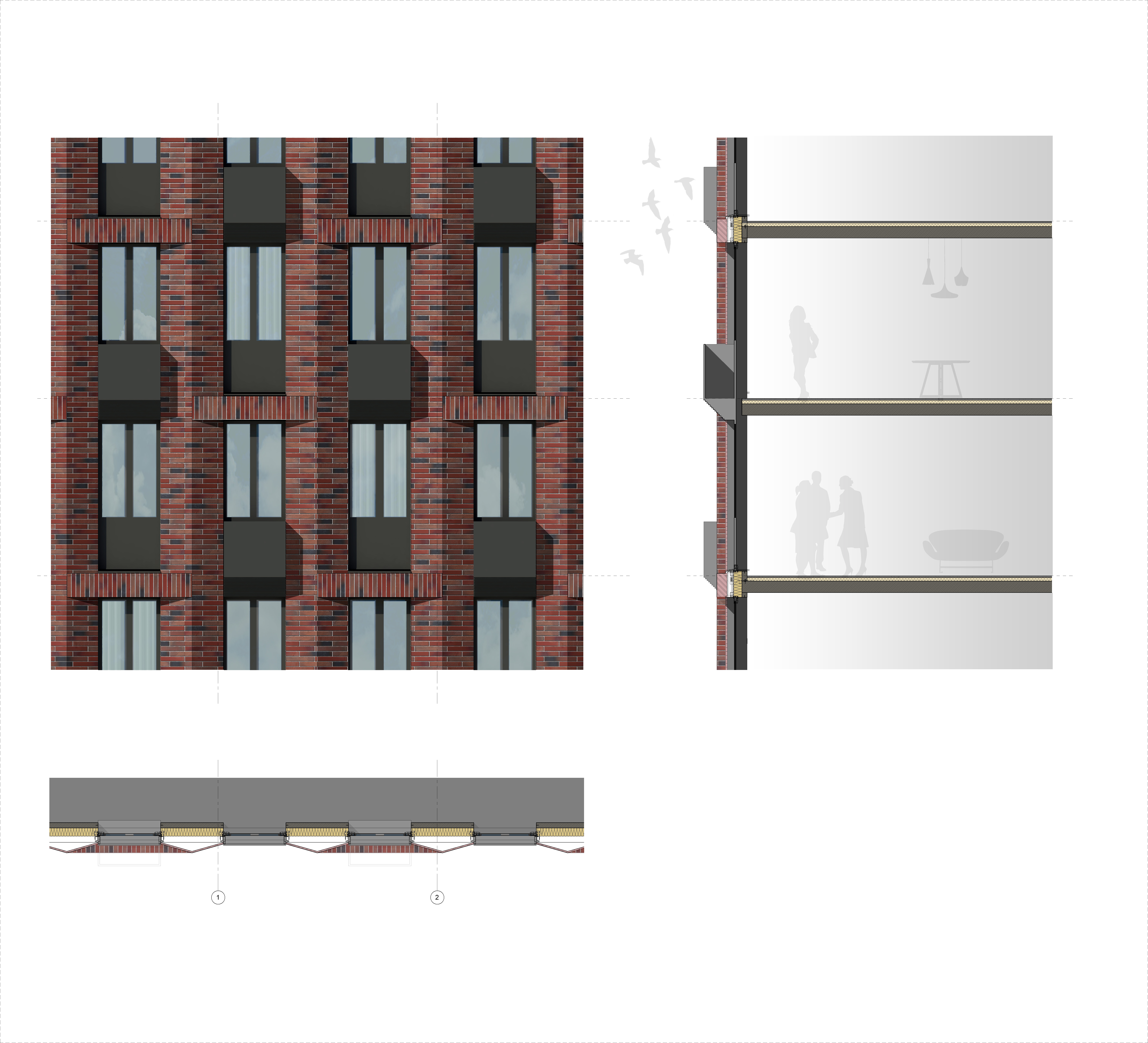 Facades and housing design for apartment complex-1