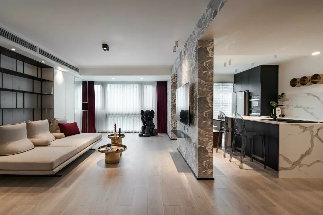 上海夫妇把110㎡三室改一室，打造简约又具古典韵味的家-41
