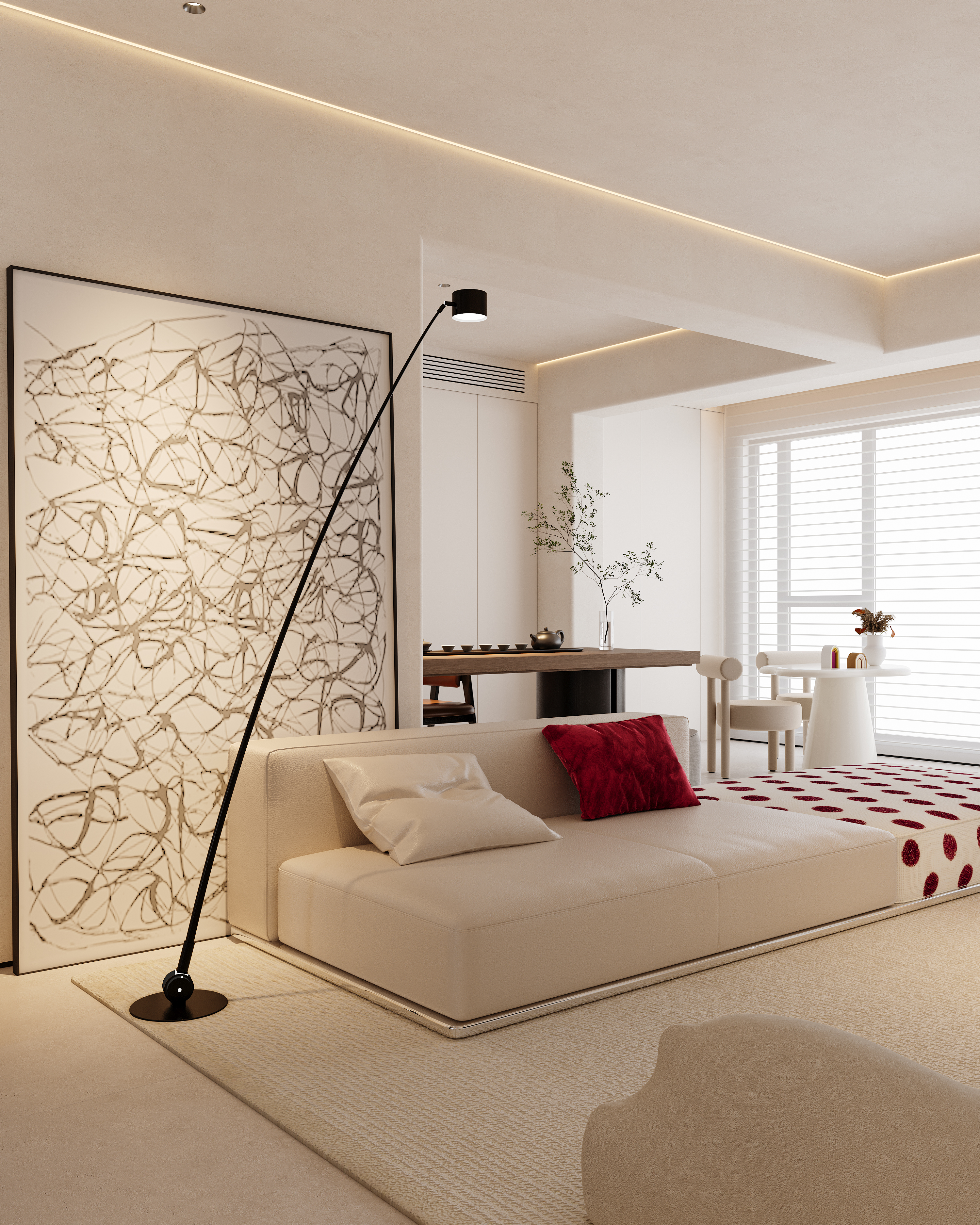 《甜度47%》·悬浮式奶油风套房的克制定律丨冈舍效果图表现-7