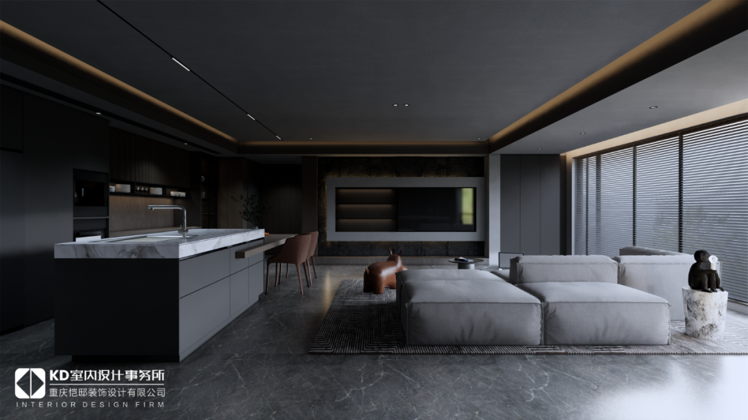 高级灰的温柔魅力|壹号半岛165㎡现代简约之家丨中国重庆丨KD室内设计事务所-0