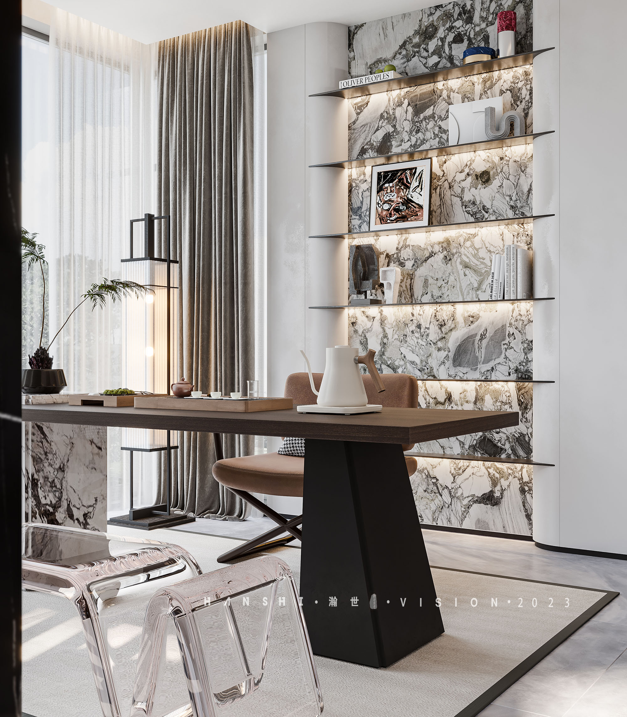 现代意式极简别墅一瀚世表现-11