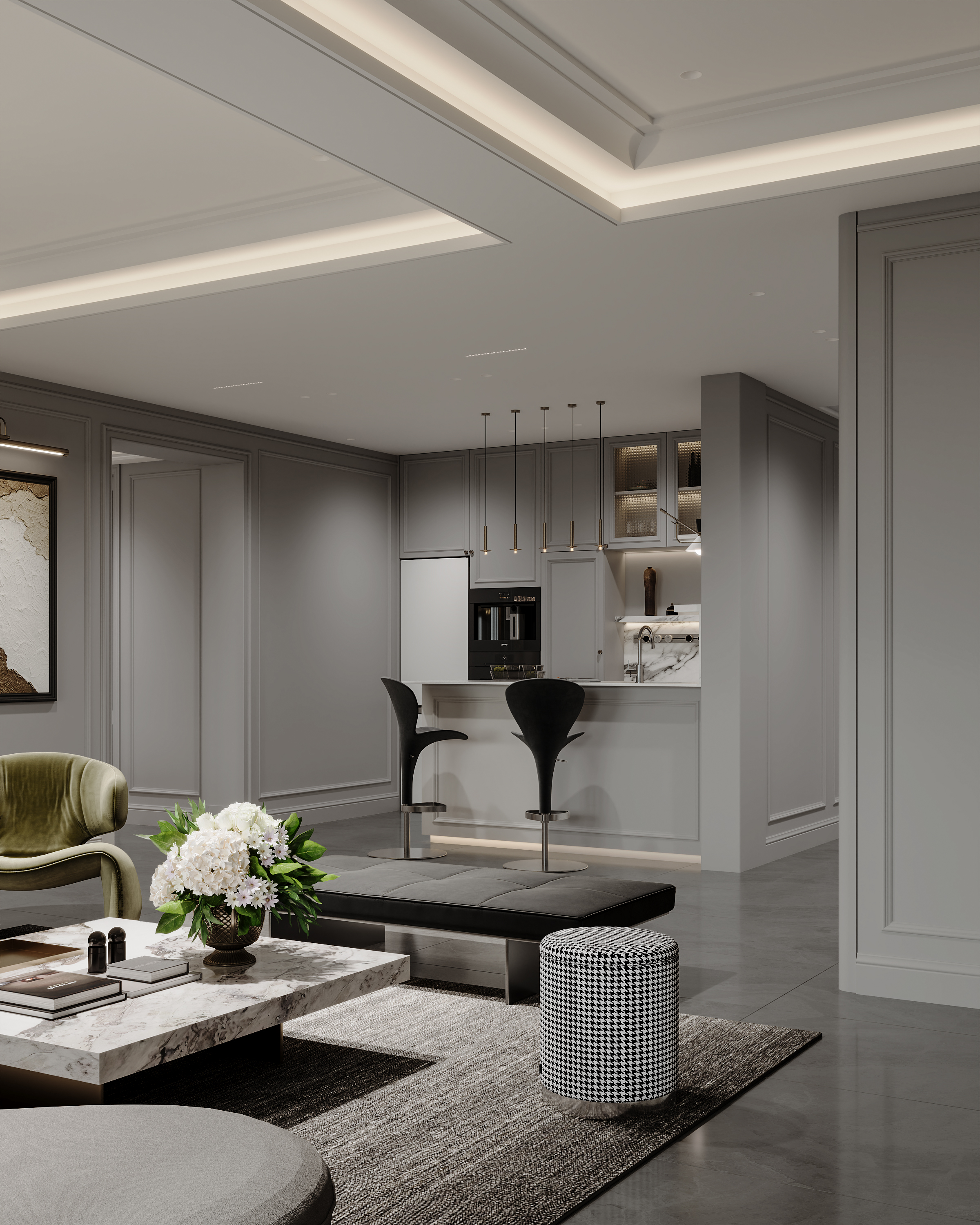 美式轻奢别墅空间表现-7