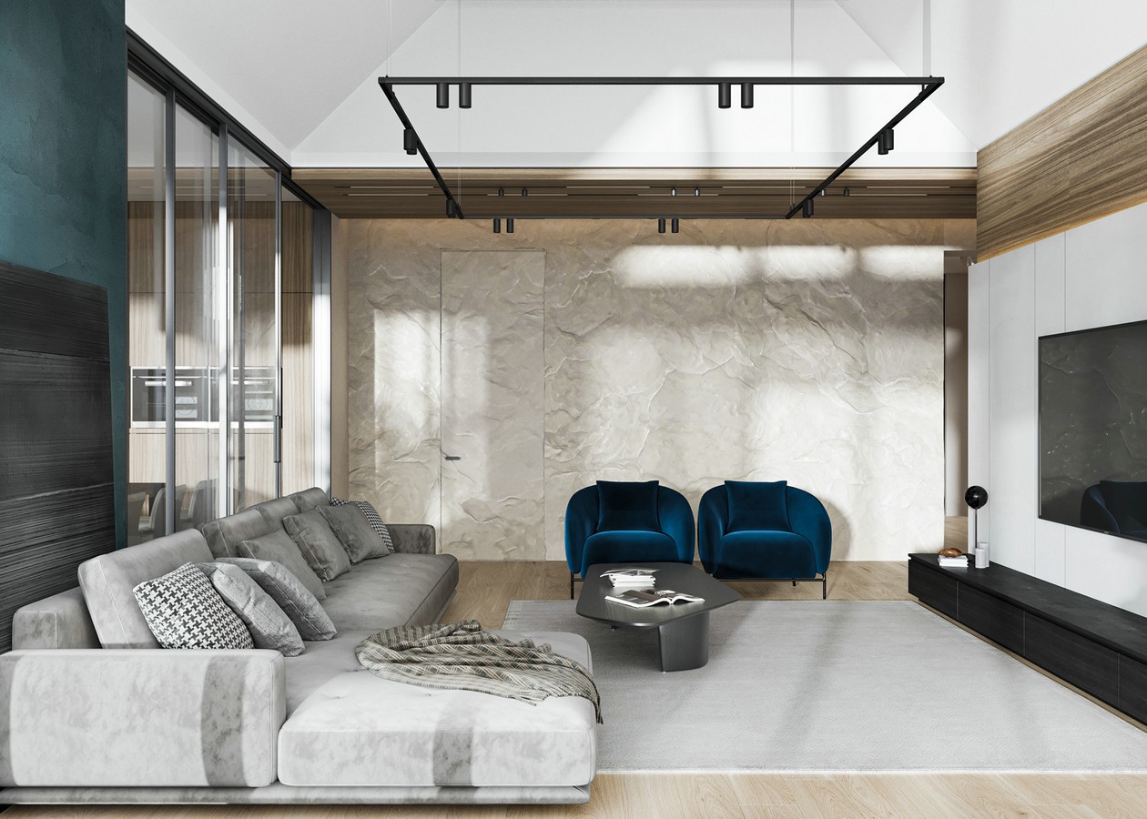 200㎡简约风公寓 优雅治愈的现代美学-2