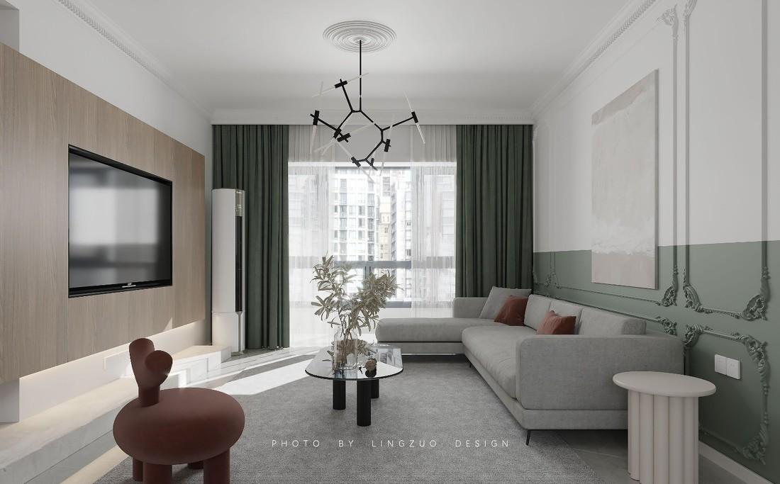 法式清新美宅 | KD 板子豆蔻绿沙发墙-0