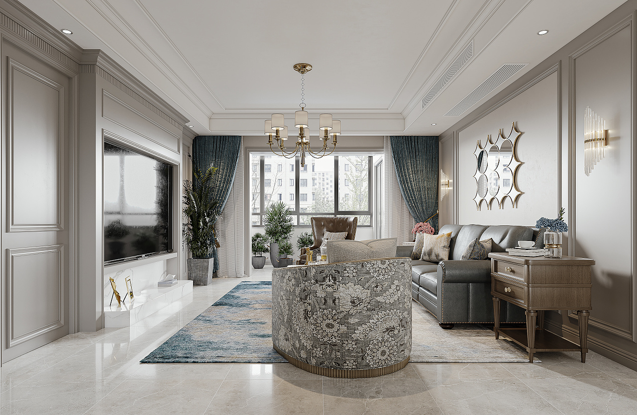 法式轻奢平层设计-21