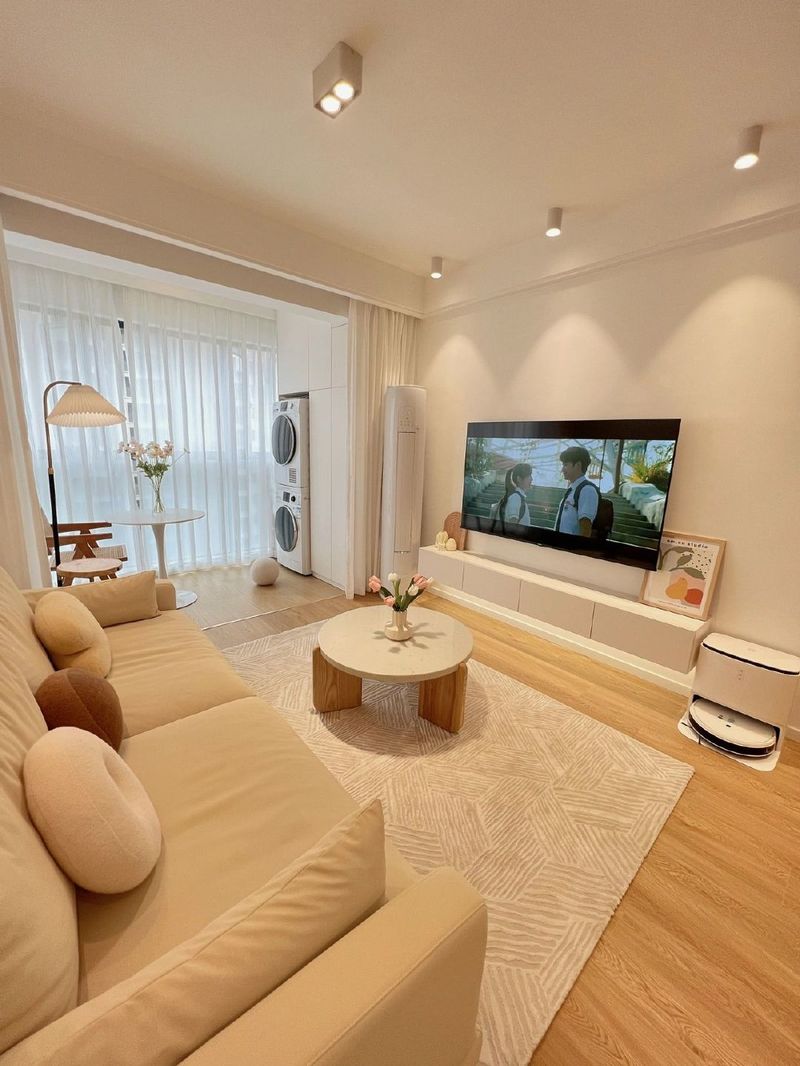 依云小镇142平奶油风，灰蓝乳胶漆打造明亮温馨空间-2