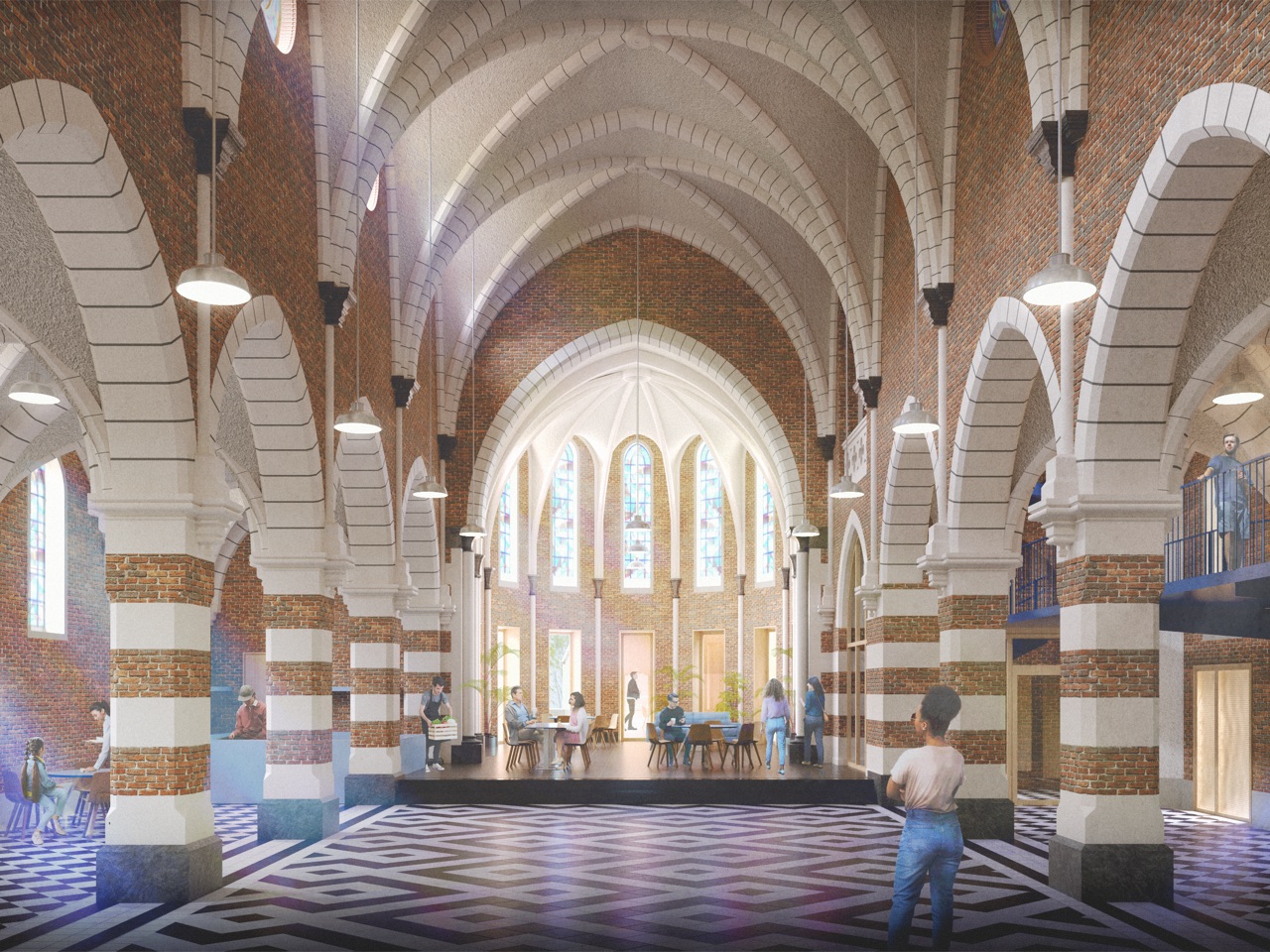 前教堂改造为带社区功能的办公楼丨比利时丨OFFICEU architects for urbanity-4