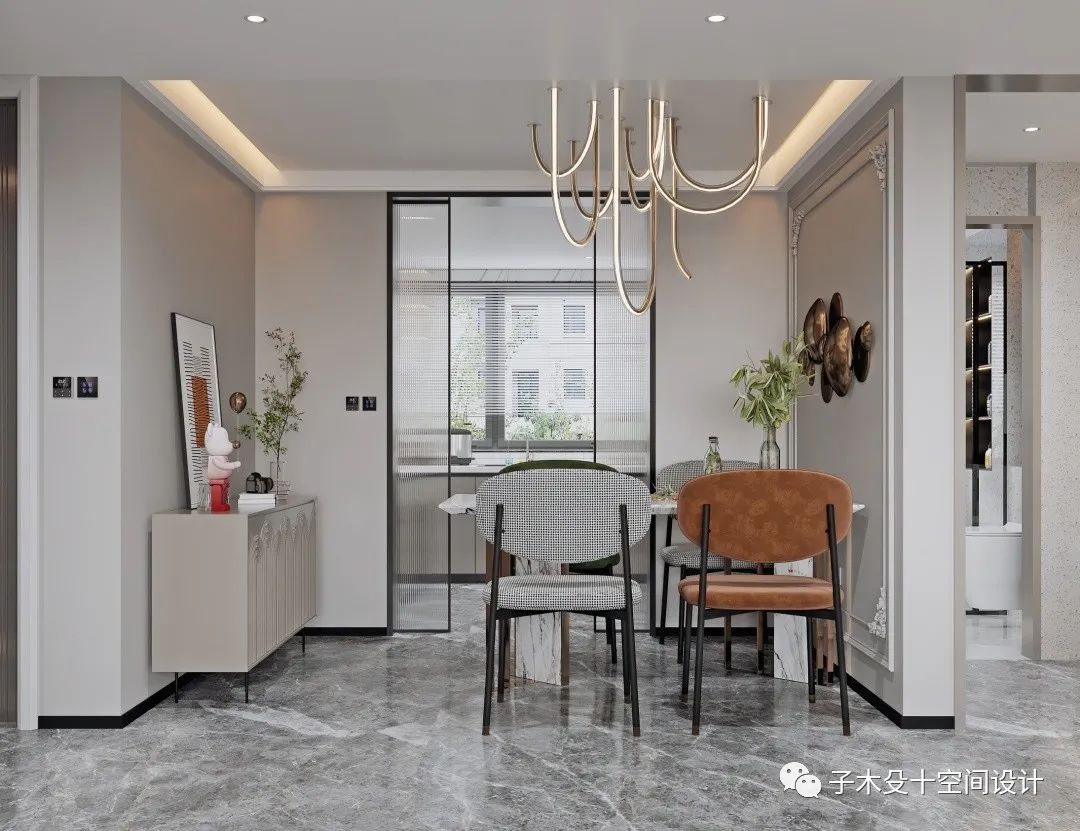 艺术包围的家 · 现代轻奢的爱马仕橙空间丨子木殳十空间设计-24