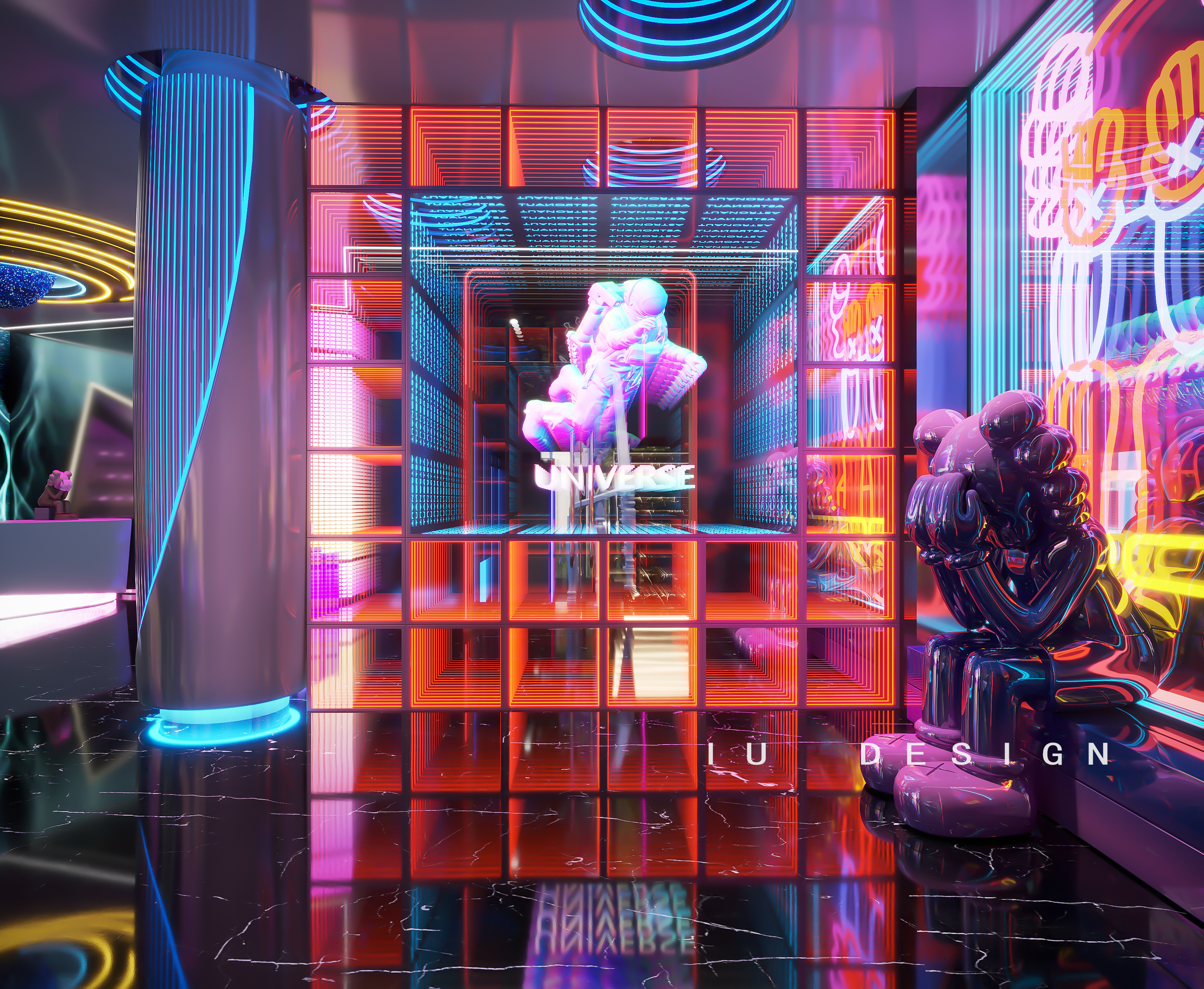 哎呦设计表现·科技风 KTV丨哎呦视觉-3