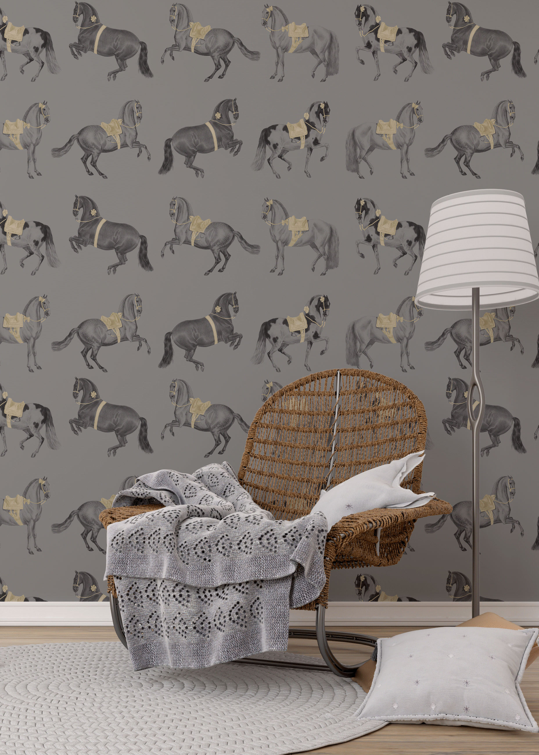 Lusitano. Hand drawn wallpaper design-11