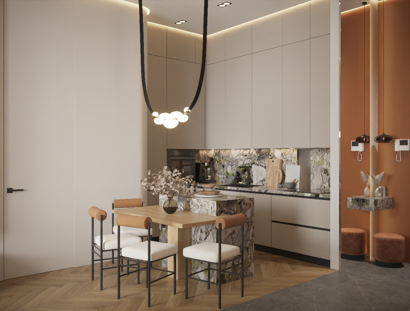 Современный интерьер с яркими акцентами-0