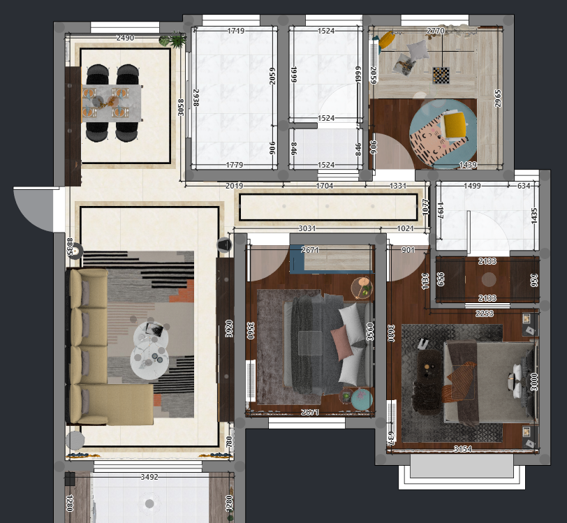
济南御景台一期三室户型 -0