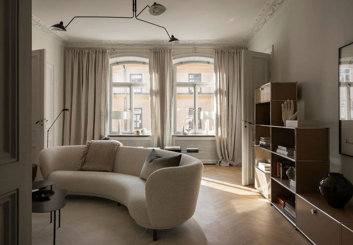 斯德哥尔摩 19 世纪房屋内精致的现代公寓-1