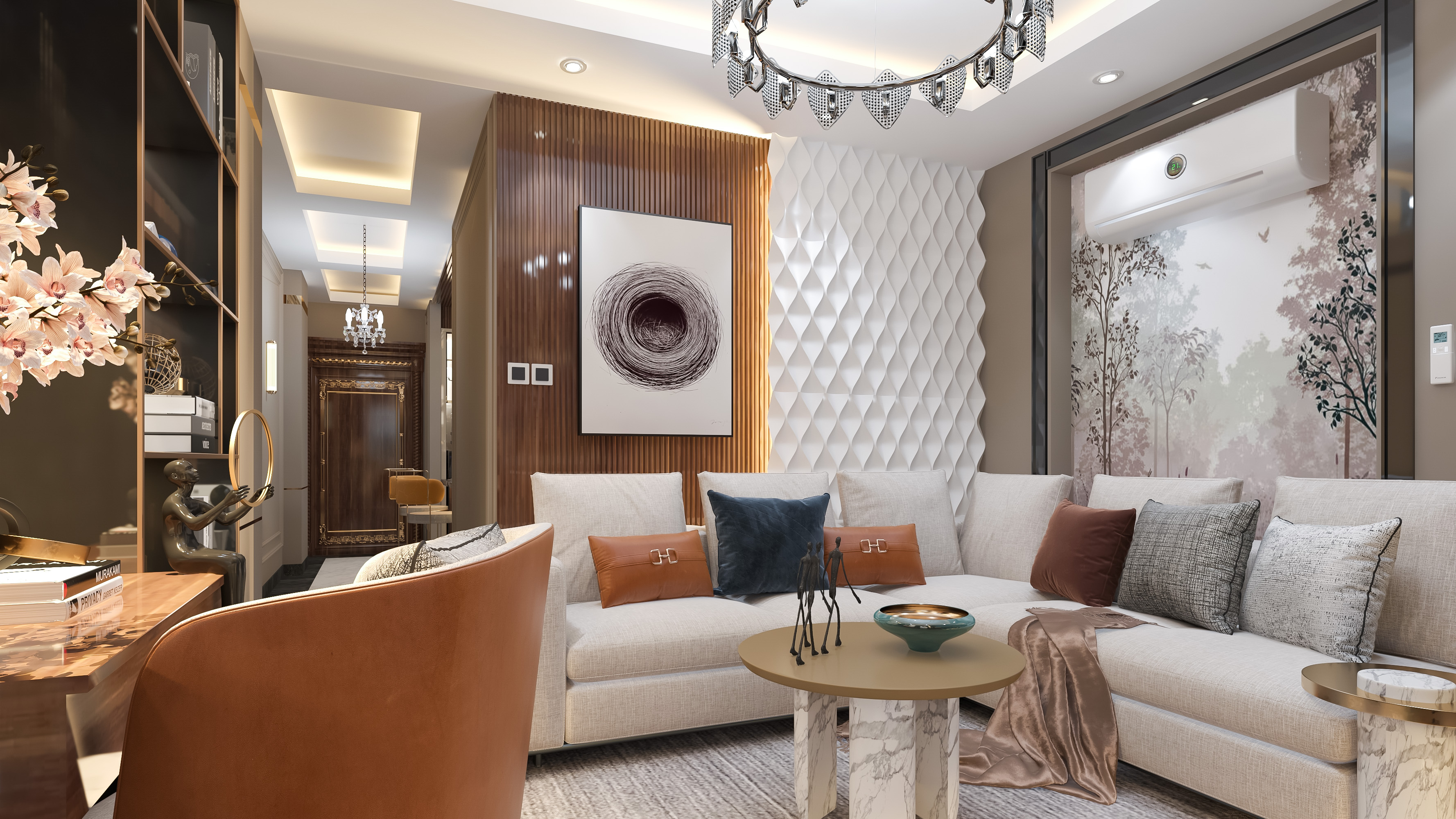 living room with open kitchen-5