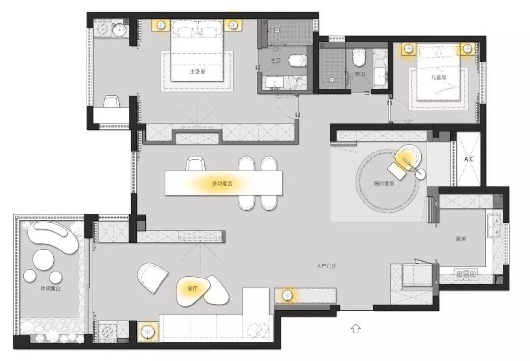 A+ONE 案例 | 160m²简约不单调的空间设计-24