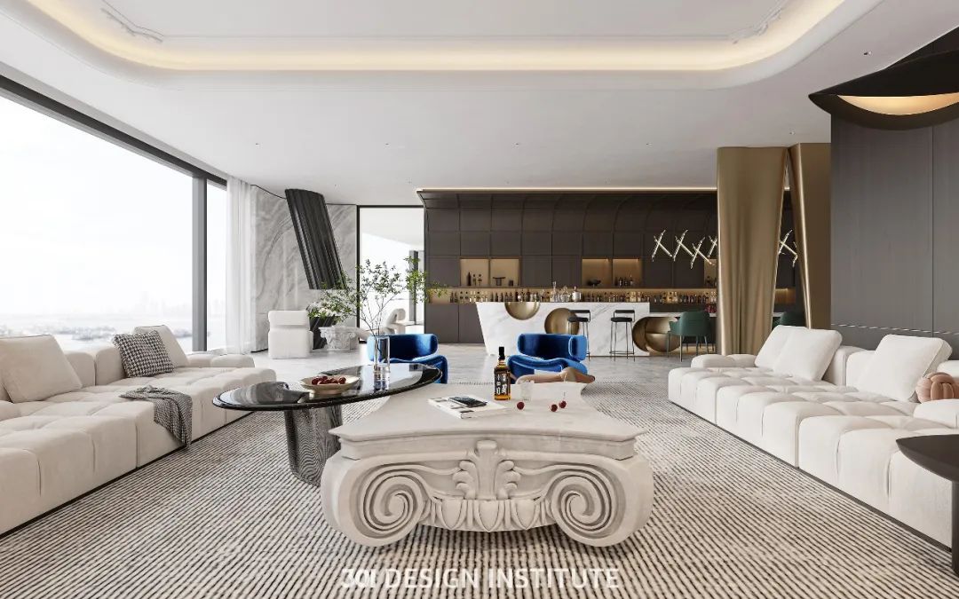 现代法式大平层丨中国广州丨301 设计研究所-8