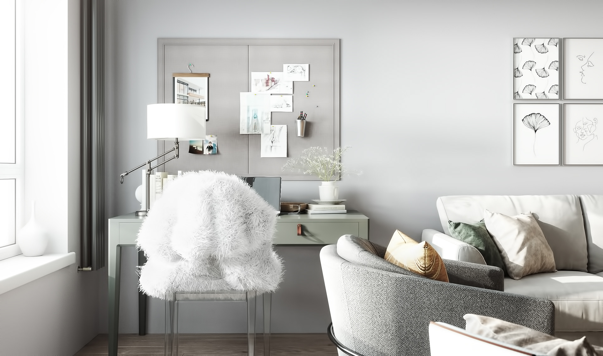 Living room and kitchen of a small apartment-10