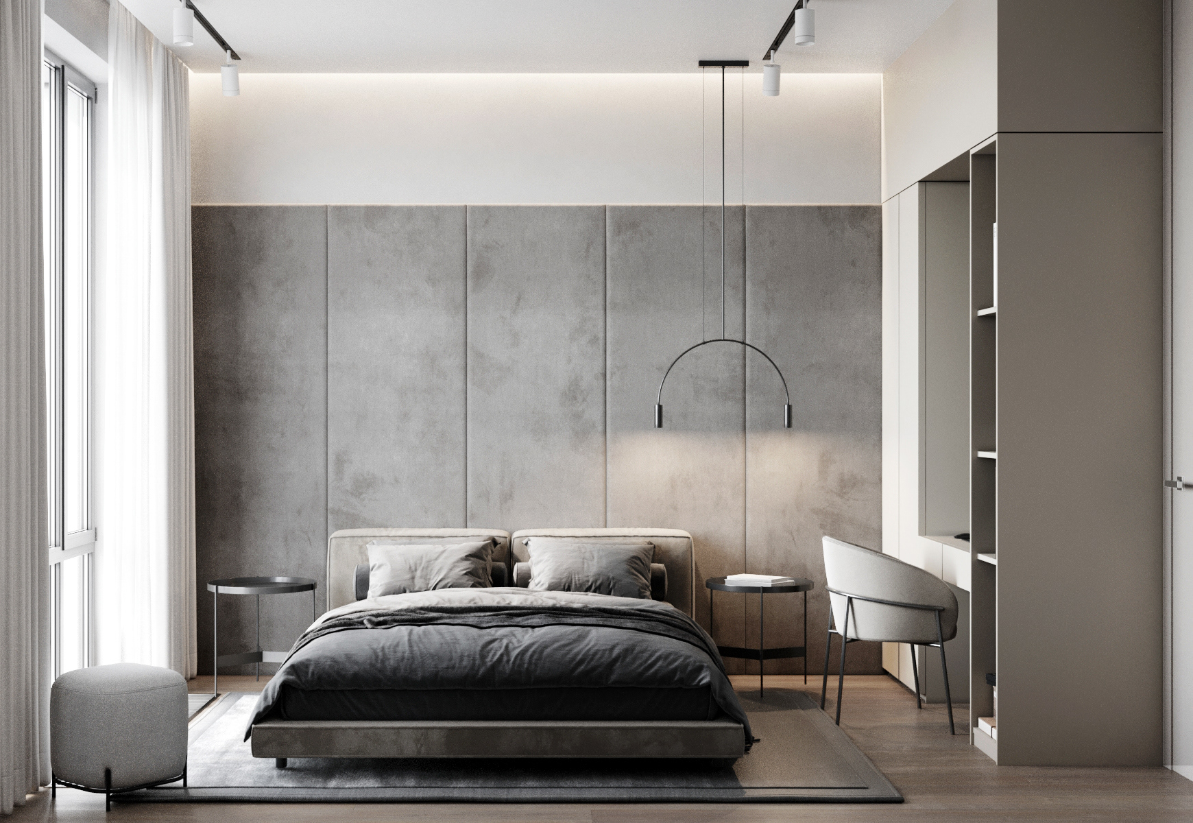 95㎡高级灰色系公寓设计 很舒适！-11