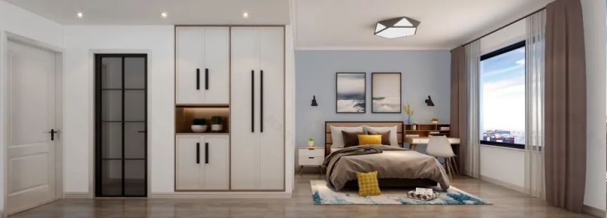 芜湖百视装饰·金域蓝湾北欧风设计案例-101