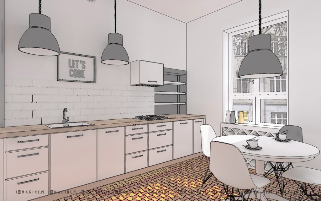 老公寓厨房室内设计项目丨波兰华沙丨InMAGINE（华沙室内建筑师,设计师）-3