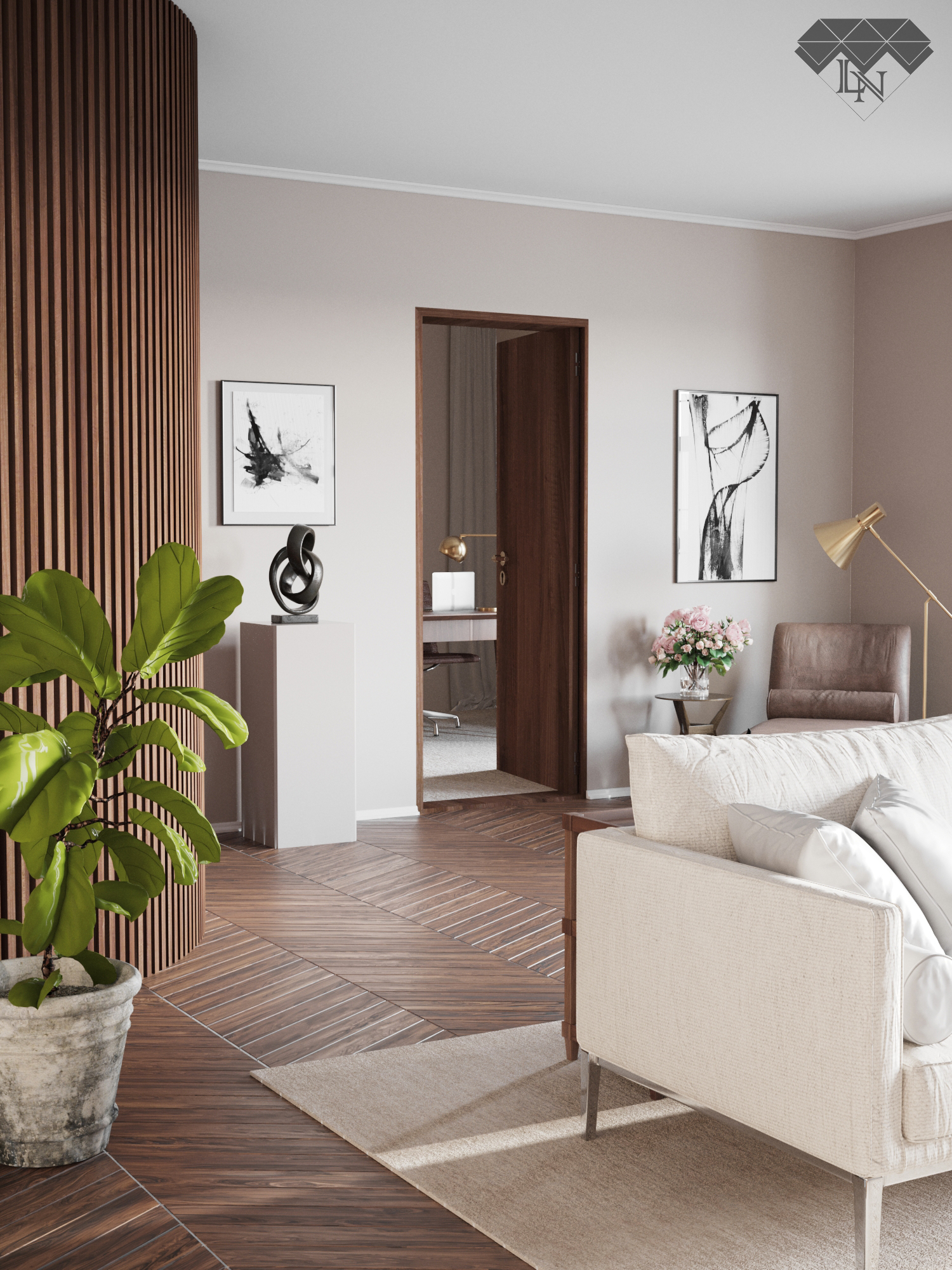 可视化客厅设计丨Luiza Nowak-9