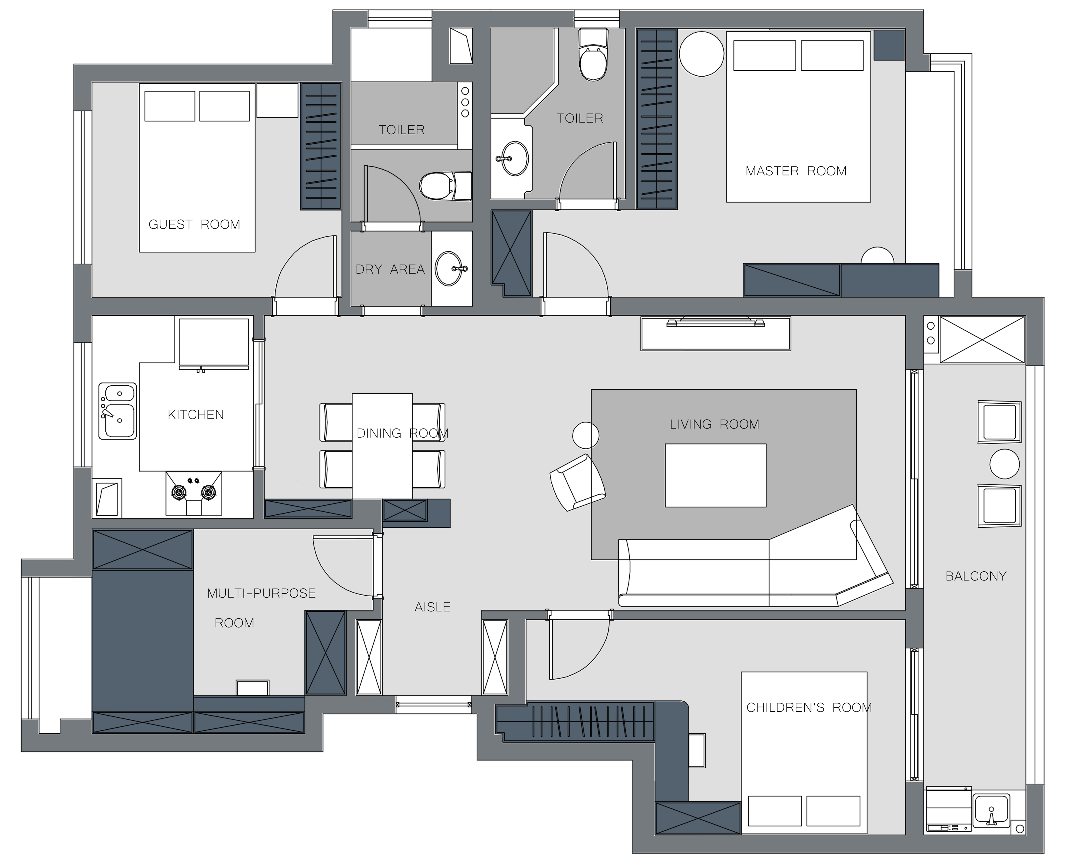 浓浓月色 · 现代轻奢四室两厅软装改造丨内舍软装·总部设计团队-5
