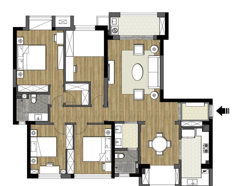 精雕细琢,优雅改造百平米三居室-8