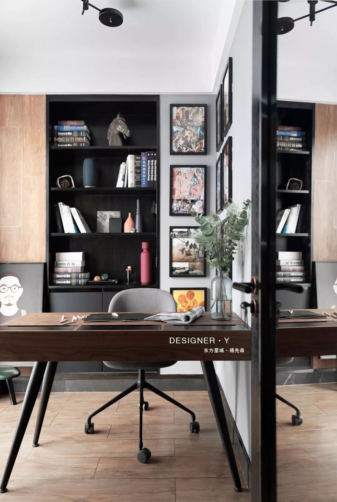 黑白灰 胡桃木低奢住宅  杨环信-23
