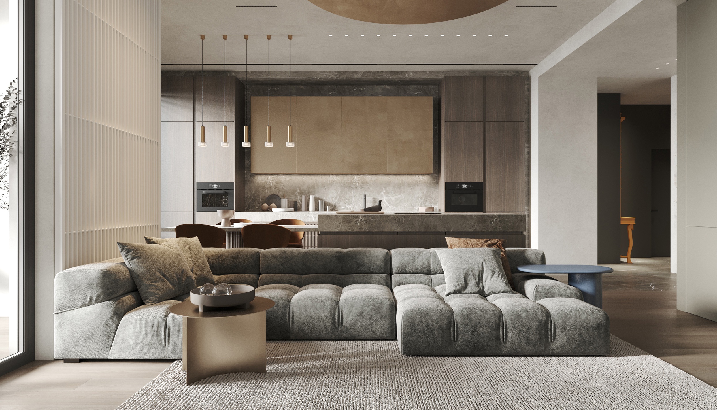 87㎡灰木+黄铜 既温暖又优雅！-1