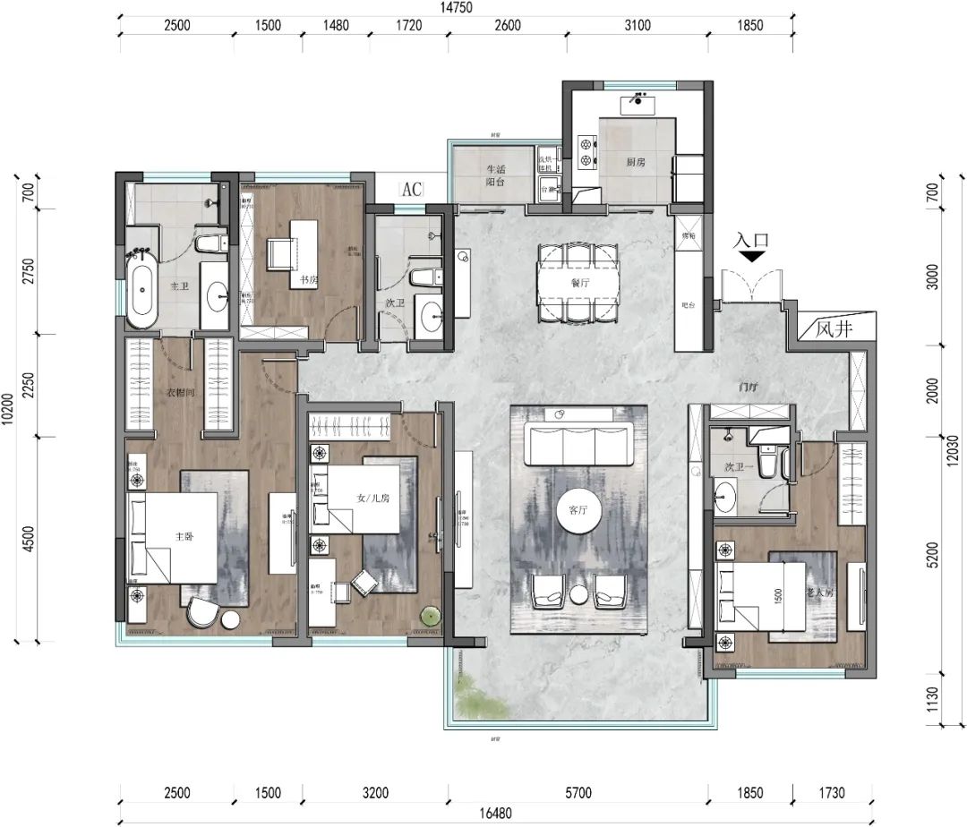 青云阙 188㎡软装设计丨堇尚悦设计-43