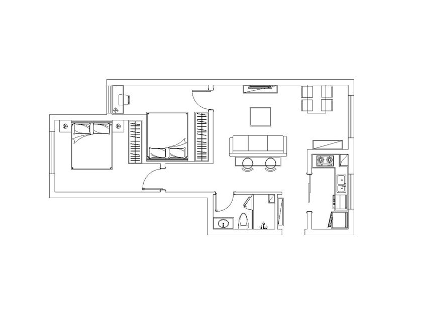 【上海实创装饰】恒文星尚湾90平二居美式乡村风-18