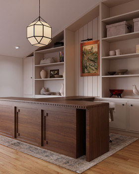 Walnut & White Residential Workspace