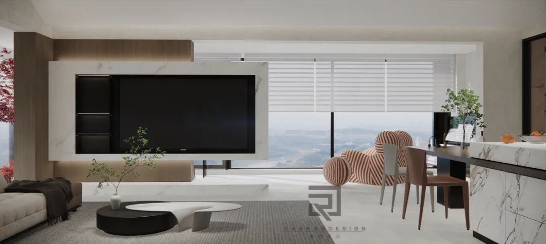 嘉陵江天 · 220㎡天际大平层的阔景设计与生活品味丨中国渝北丨澹然团队,橙色软装-14