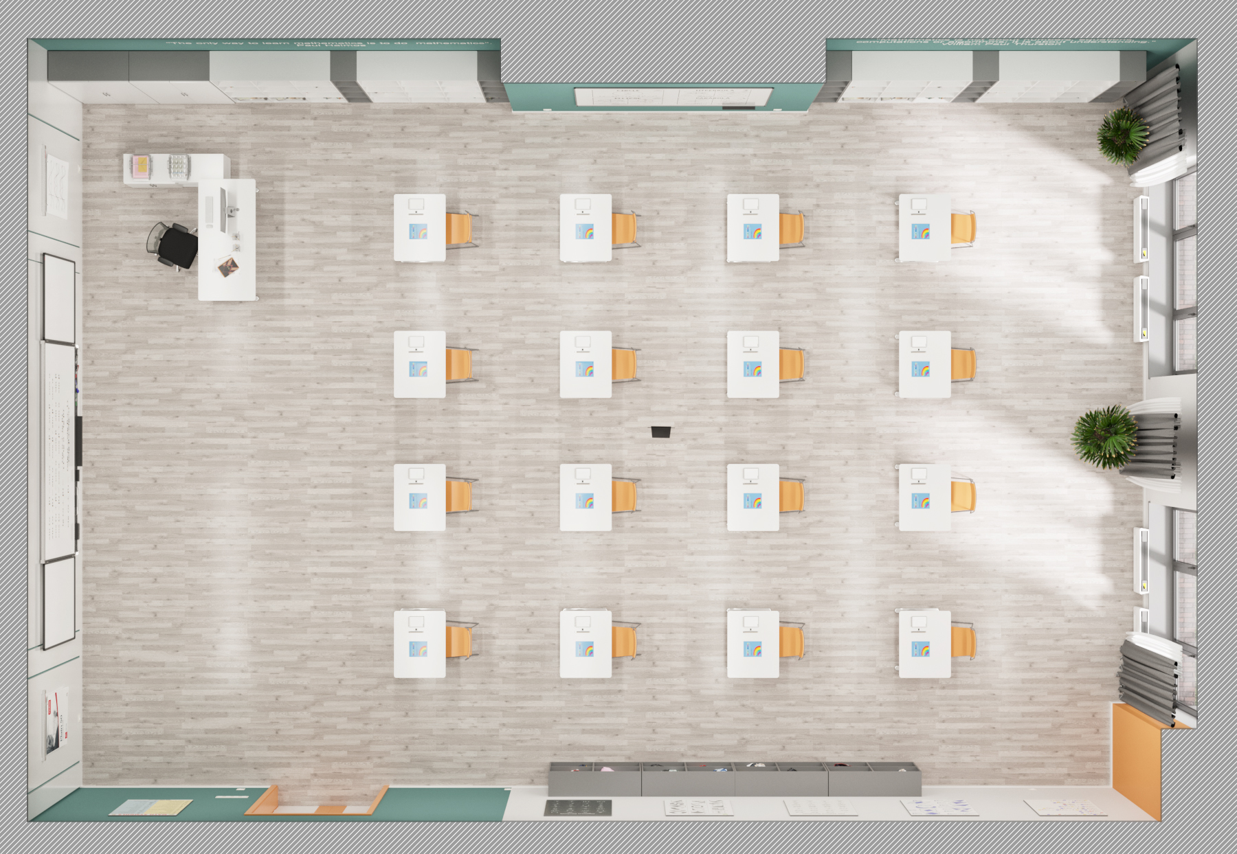 Math class interior design in a private school.-12