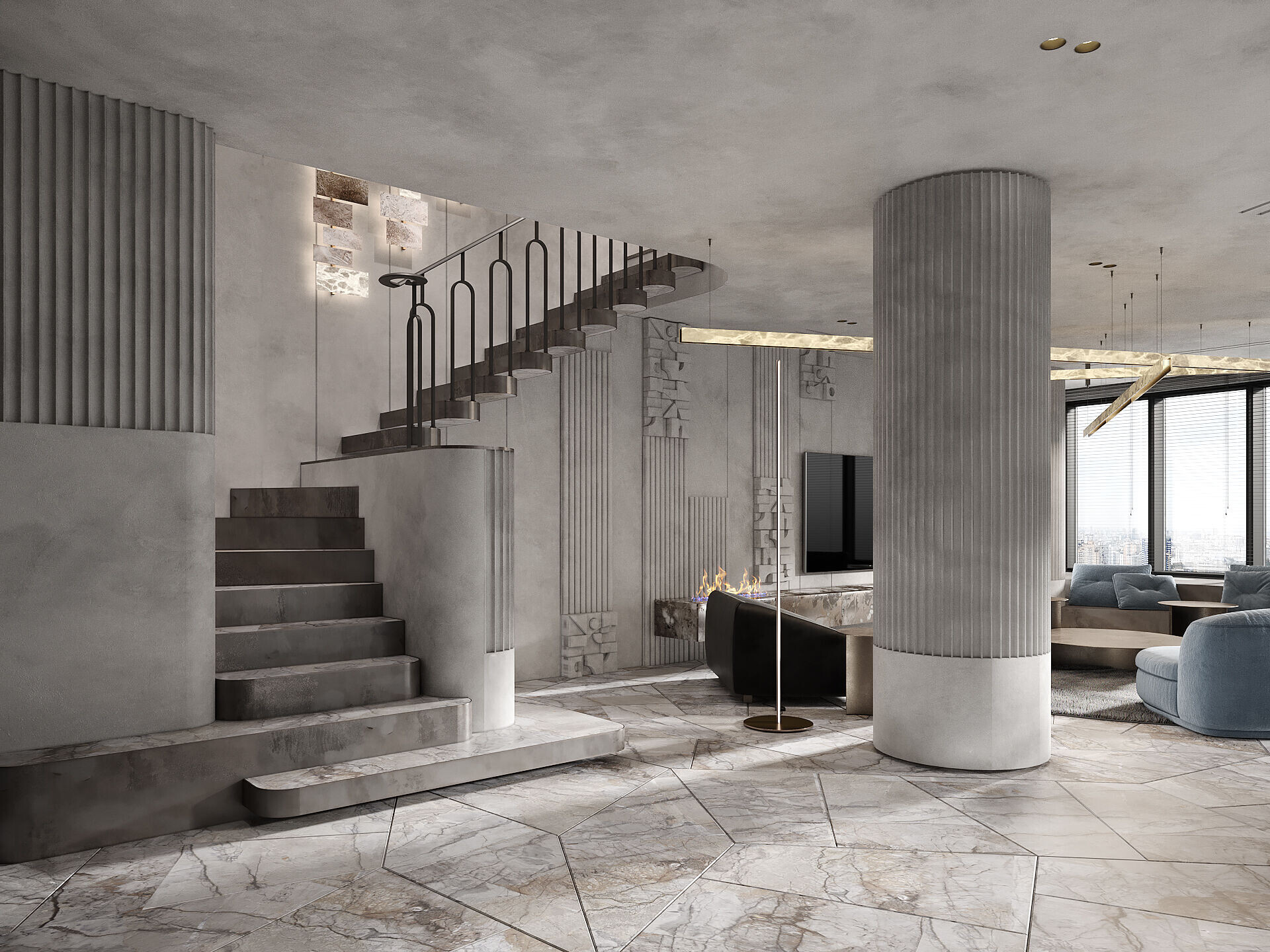 乌克兰极简黑公寓丨乌克兰基辅丨IQOSA-19