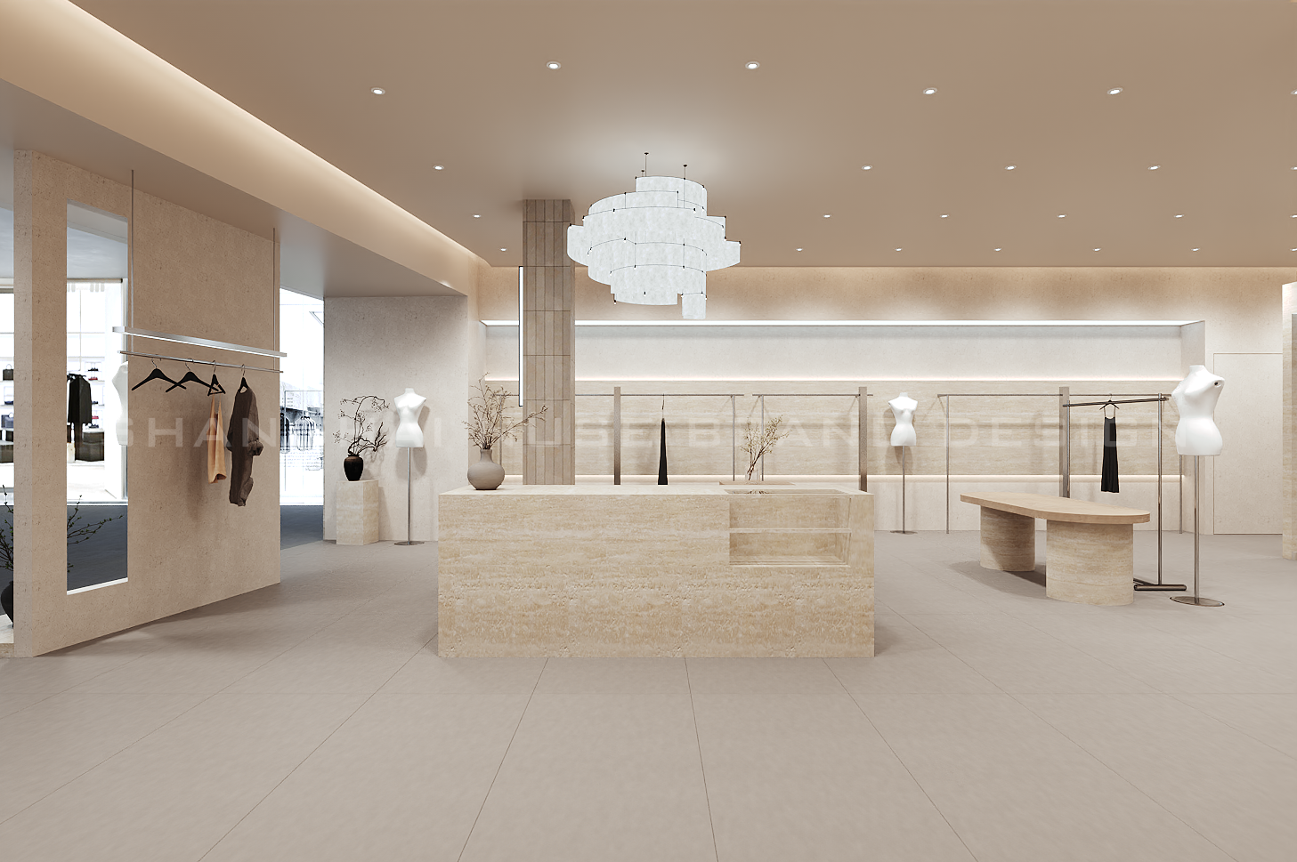 洞石+木作的温柔暴击！女装店凭“质感空间”直接封神-3