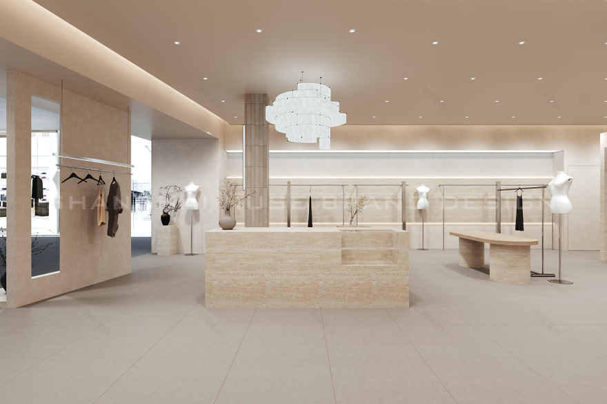 洞石+木作的温柔暴击!女装店凭“质感空间”直接封神-3