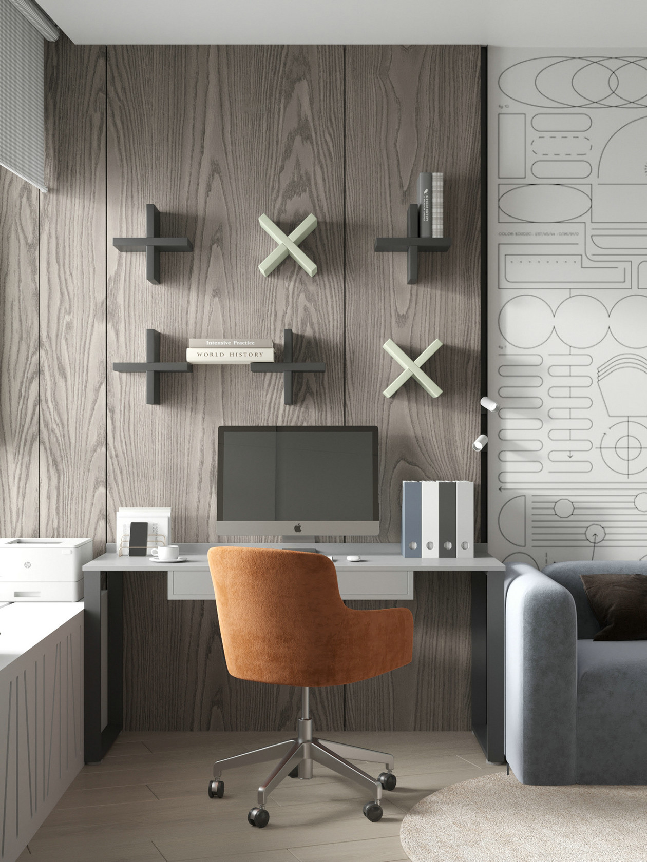 原木与绿色清新惬意居住空间-34