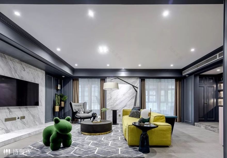 万科金域蓝湾 240㎡现代摩登家居,儿童元素与高级灰的惊艳碰撞-18