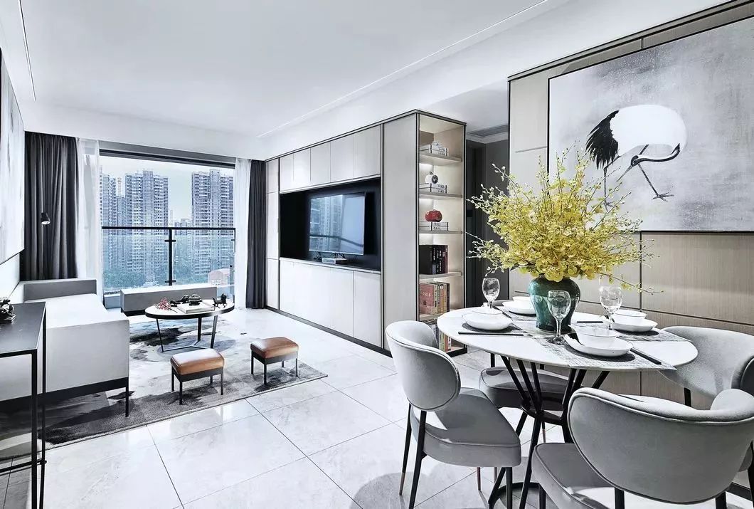 84㎡新中式之家 | 灰色禅意，宽敞明亮-6