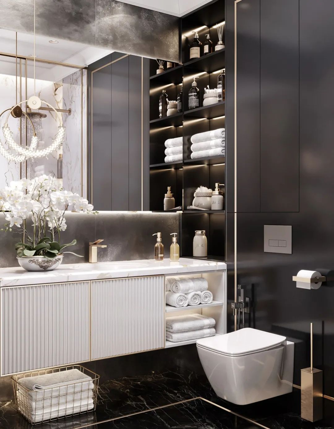 87㎡黄铜轻奢时尚家居丨Artis Interiors-41