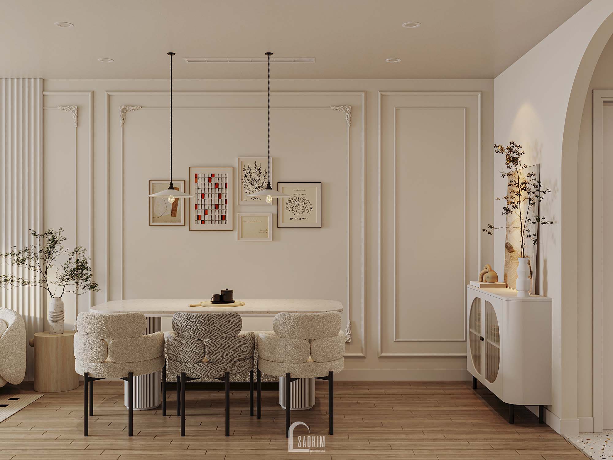 Korea Chic x Parisian style apartment Green Diamond-12