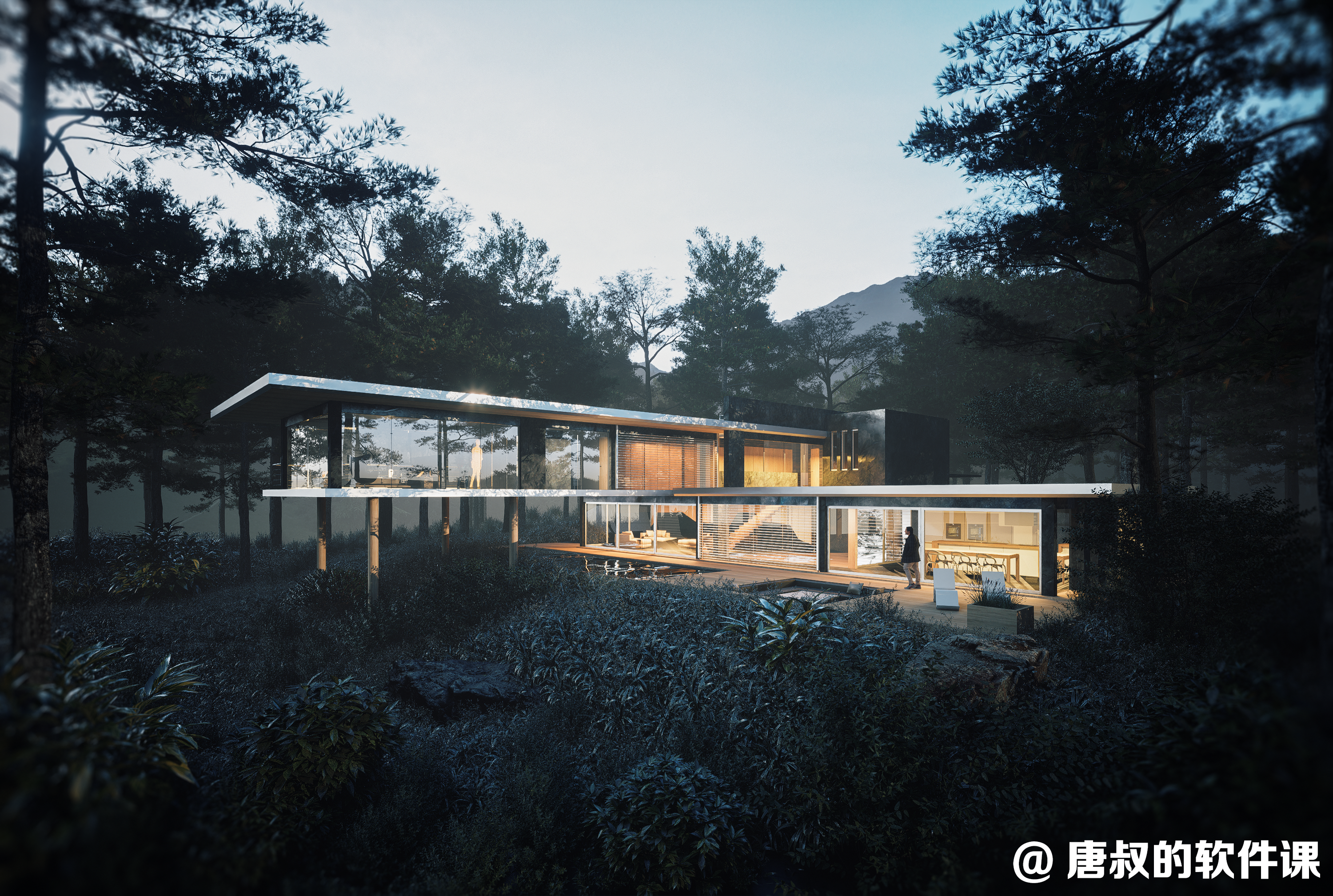 山地别墅—写实渲染效果图-2