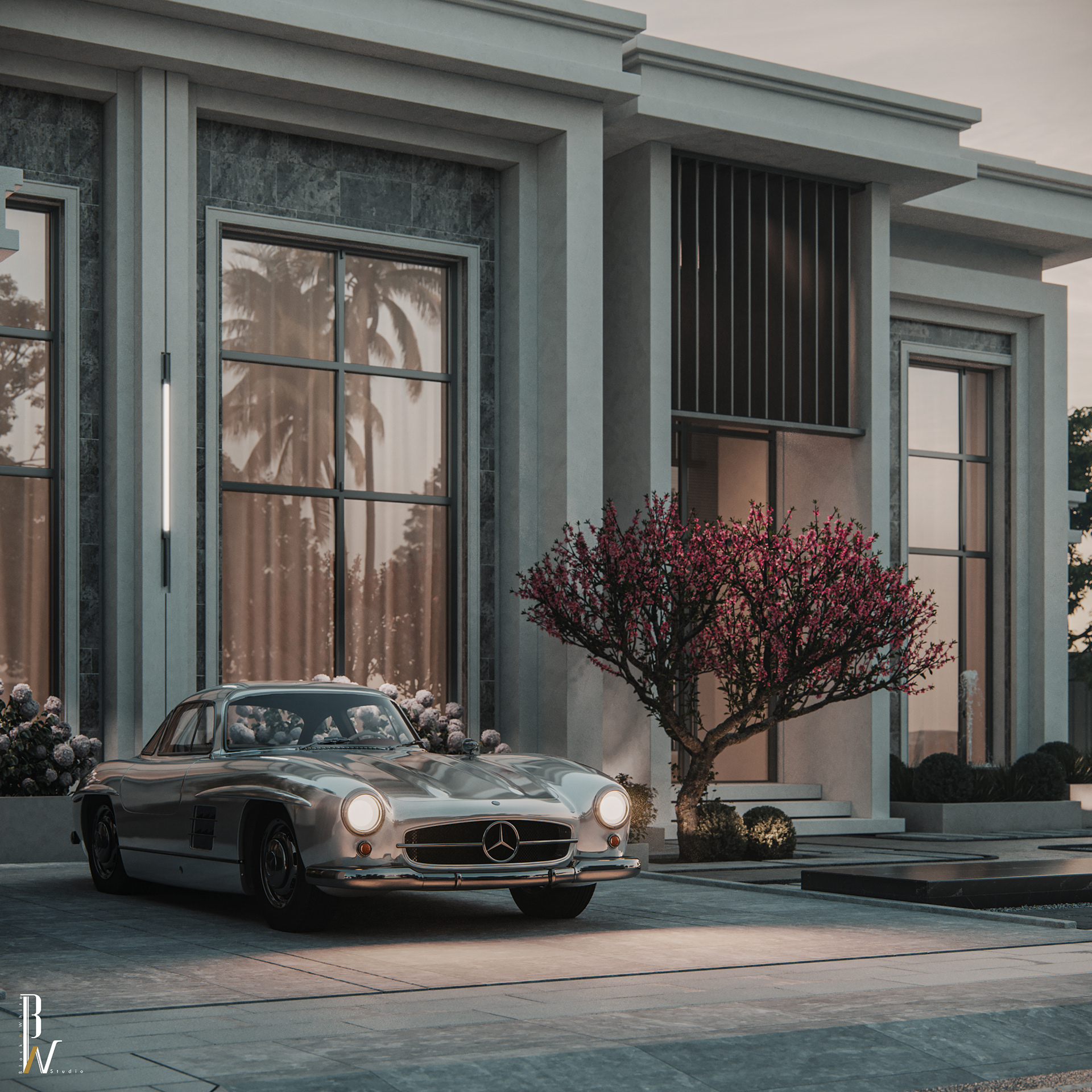 别墅正面丨阿联酋丨Black N White-9