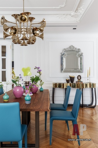 3室法式经典风彩色点缀公寓室内设计丨俄罗斯莫斯科丨Сальберг  Вачнадзе Оксана-23