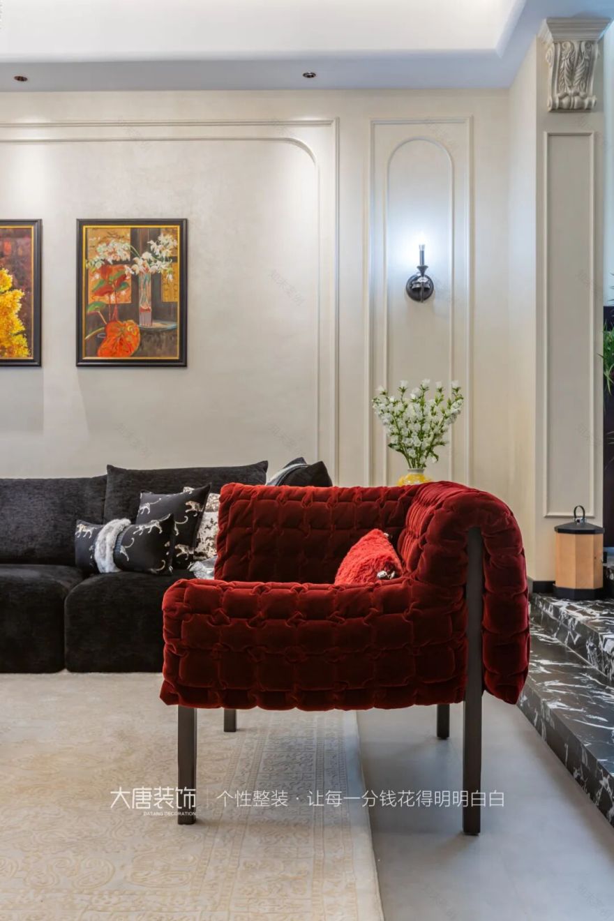 大唐实景丨500㎡别墅装修实景,邂逅法式复古风情-27