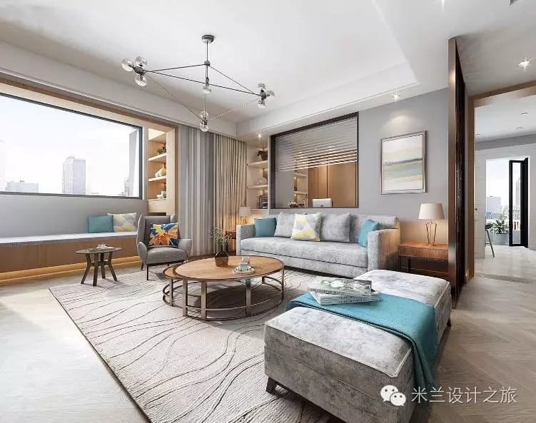 简约灰色调现代客厅设计案例-8