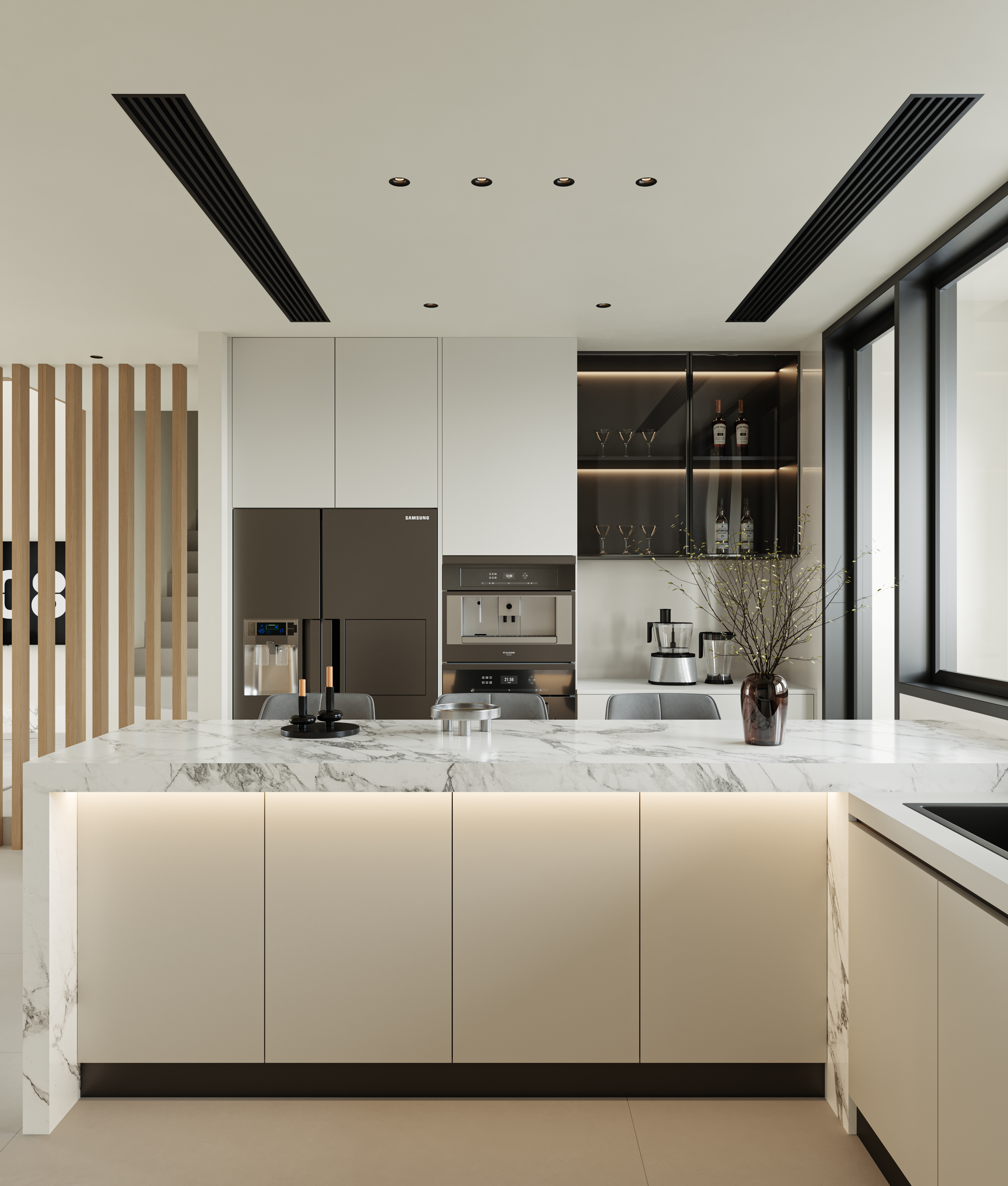 现代奶油别墅-1