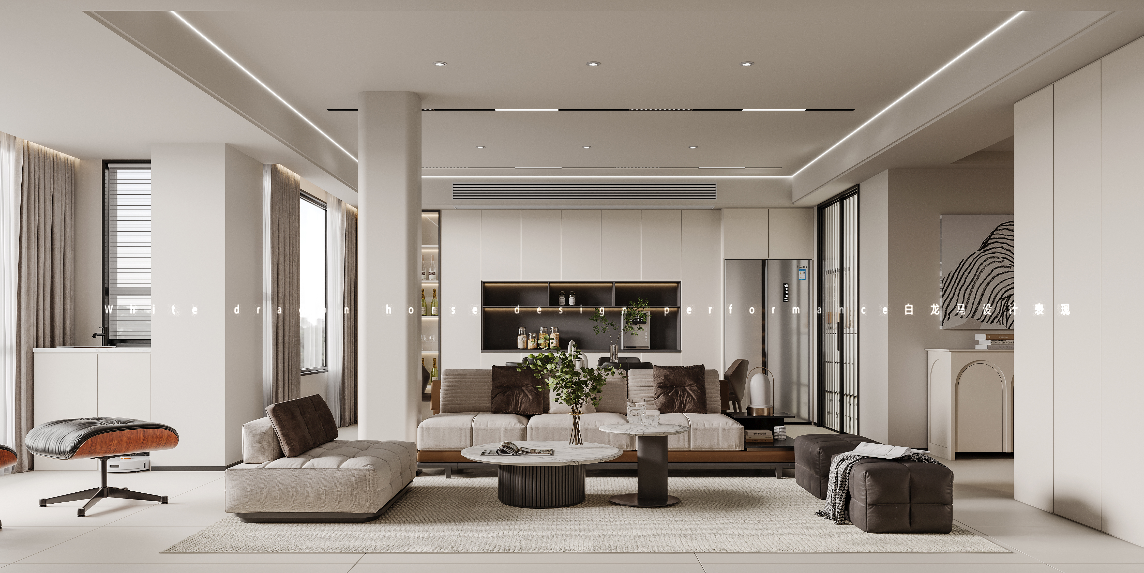 现代客餐厅·白龙马效果图-6