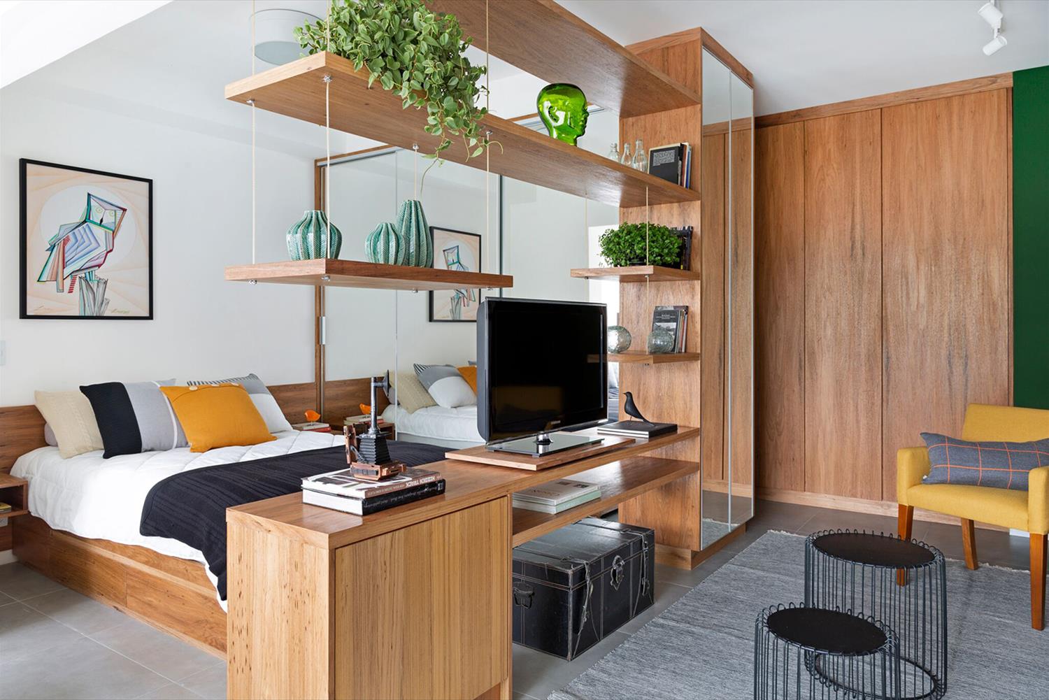 巴西 34 平米公寓的年轻时尚设计-5